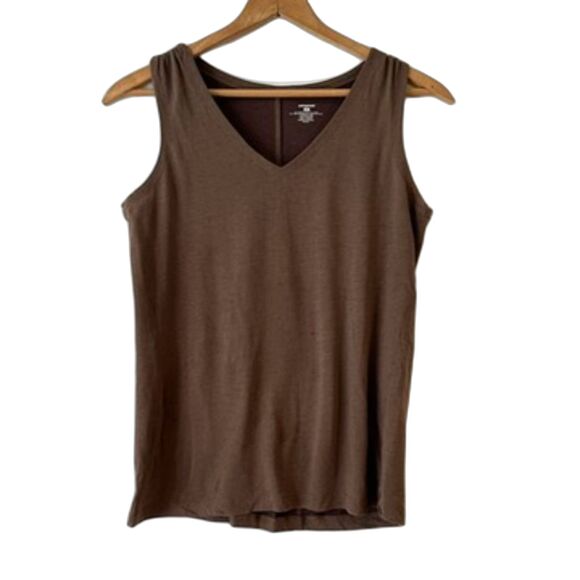 Patagonia Brown Tank Top V-Neck Organic Cotton Medium Outdoors Active - Picture 3 of 5